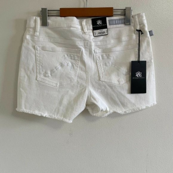 Rock & Republic NWT Women's White Jeans shorts fryed hem 5-Pockets Size 8 - Picture 8 of 11